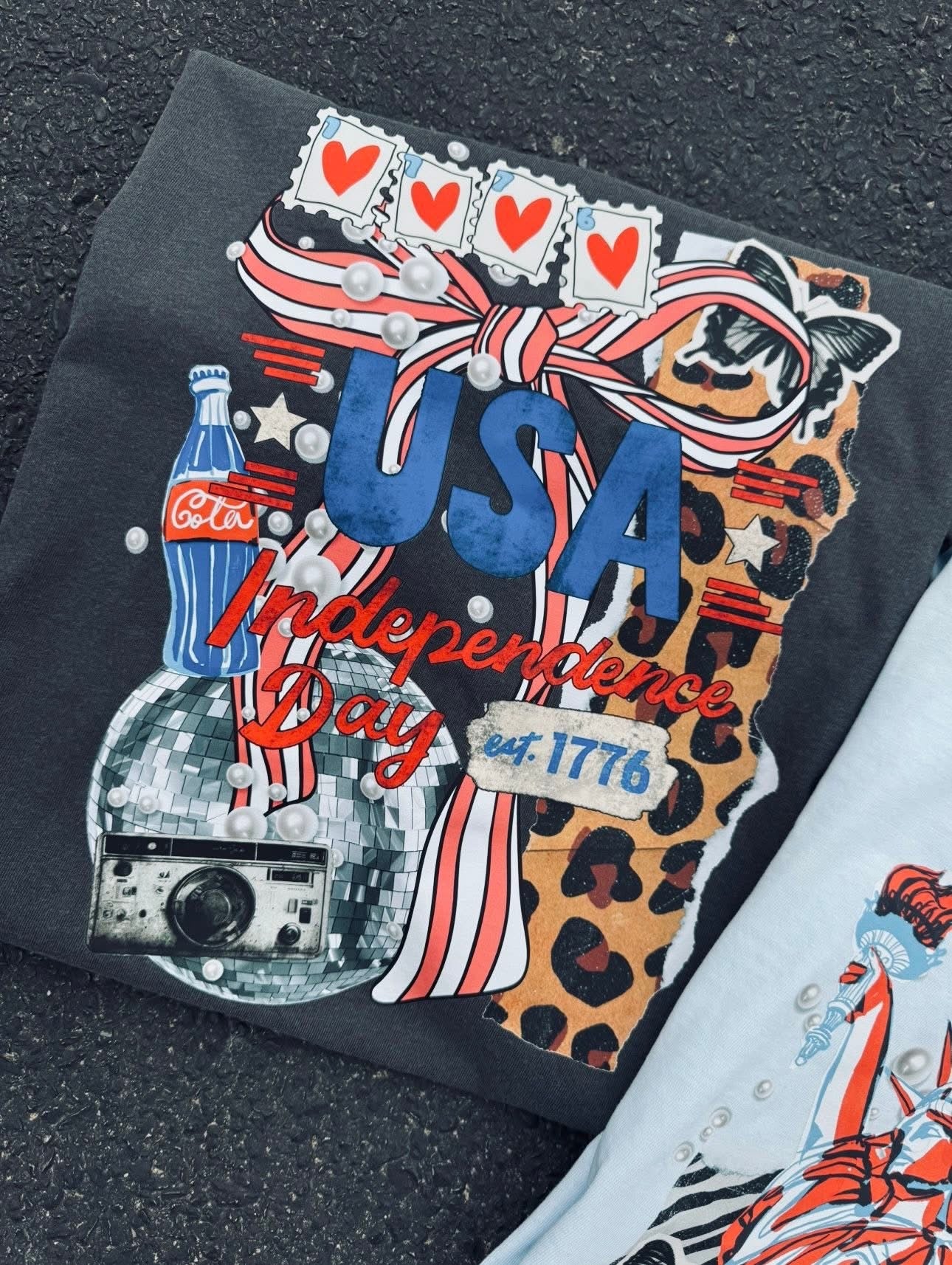 Leopard patriotic tee