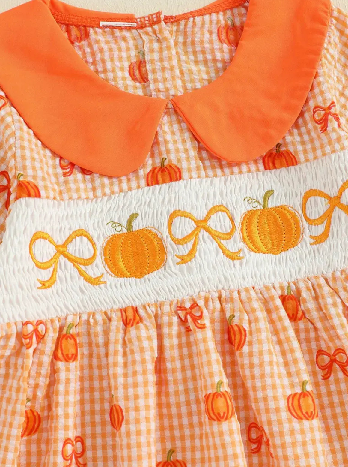 Fall pumpkin bow dress