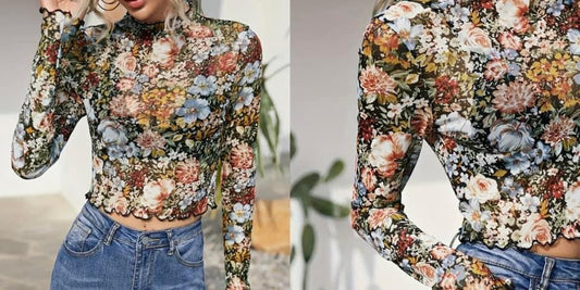 Floral mesh longsleeve