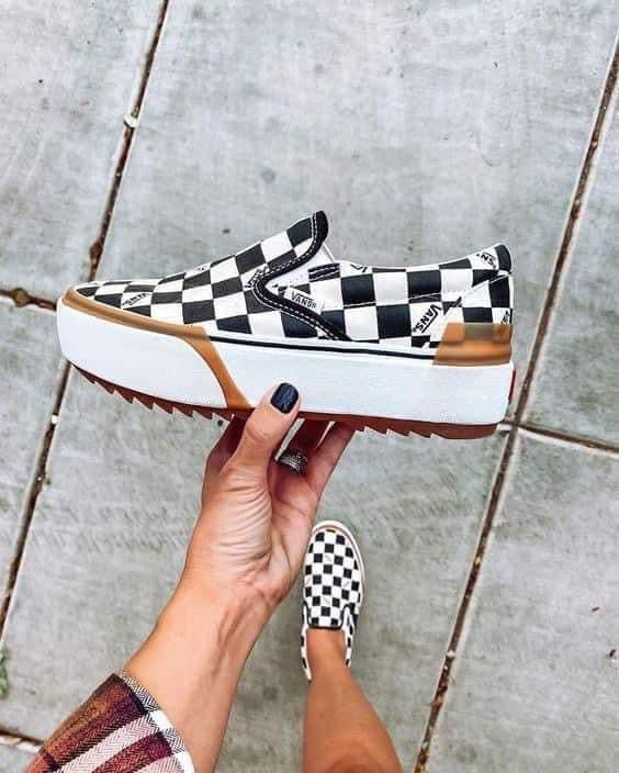 Checkered Platform Sneakers