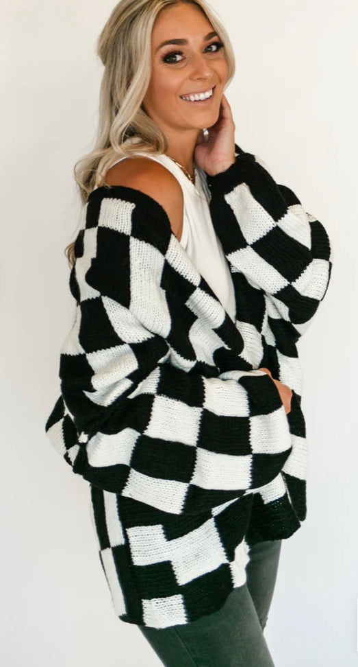 Checkered Cardigan